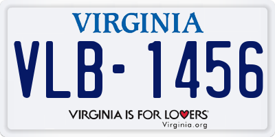 VA license plate VLB1456