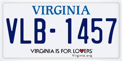 VA license plate VLB1457