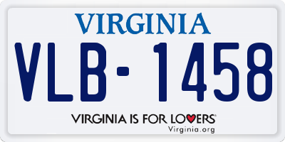VA license plate VLB1458