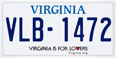 VA license plate VLB1472