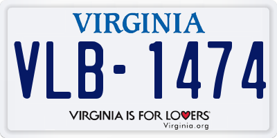 VA license plate VLB1474