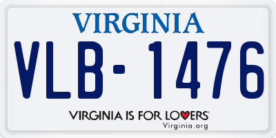 VA license plate VLB1476