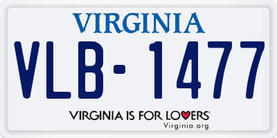 VA license plate VLB1477