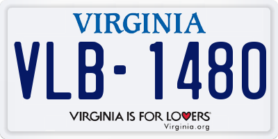 VA license plate VLB1480