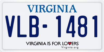 VA license plate VLB1481