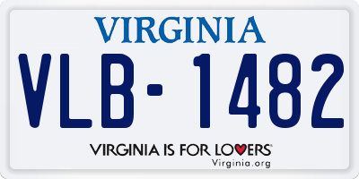 VA license plate VLB1482