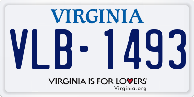 VA license plate VLB1493