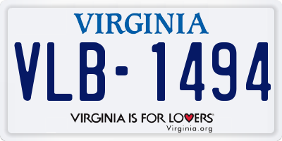 VA license plate VLB1494