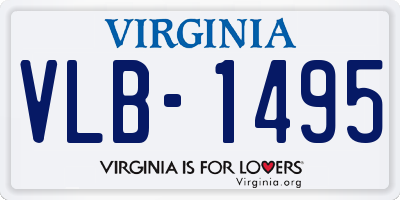 VA license plate VLB1495