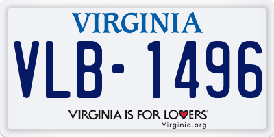 VA license plate VLB1496