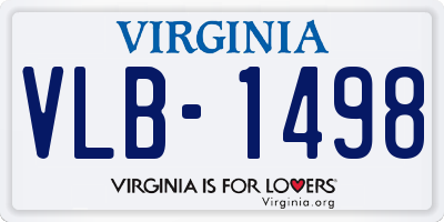 VA license plate VLB1498