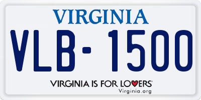 VA license plate VLB1500