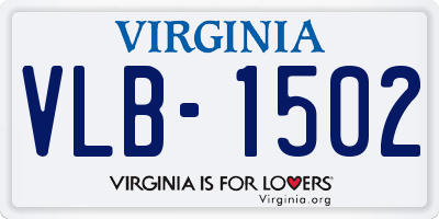 VA license plate VLB1502
