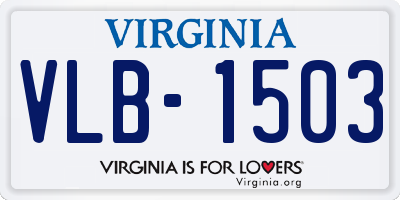 VA license plate VLB1503