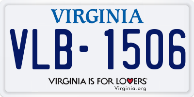 VA license plate VLB1506