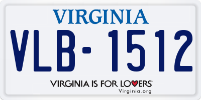 VA license plate VLB1512