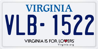 VA license plate VLB1522