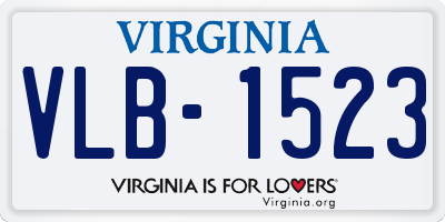 VA license plate VLB1523