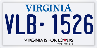 VA license plate VLB1526