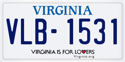 VA license plate VLB1531