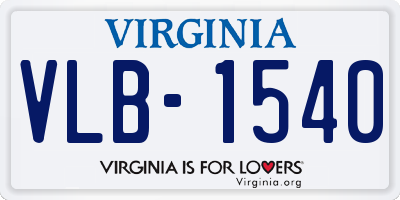VA license plate VLB1540