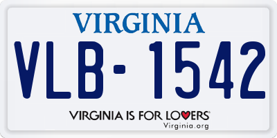 VA license plate VLB1542
