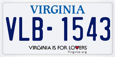 VA license plate VLB1543
