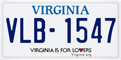 VA license plate VLB1547