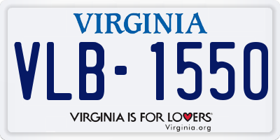 VA license plate VLB1550