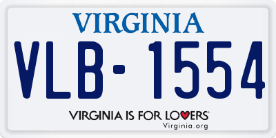 VA license plate VLB1554