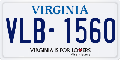 VA license plate VLB1560