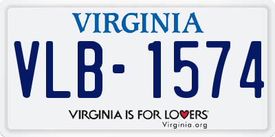 VA license plate VLB1574