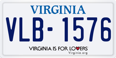VA license plate VLB1576