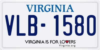 VA license plate VLB1580