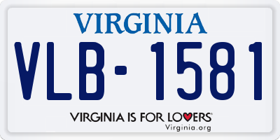 VA license plate VLB1581