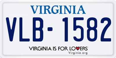 VA license plate VLB1582