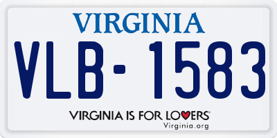 VA license plate VLB1583