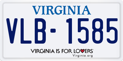 VA license plate VLB1585