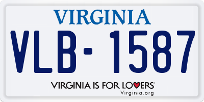 VA license plate VLB1587