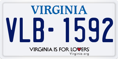VA license plate VLB1592
