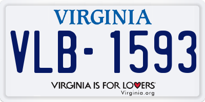 VA license plate VLB1593