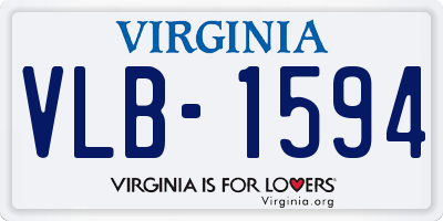 VA license plate VLB1594