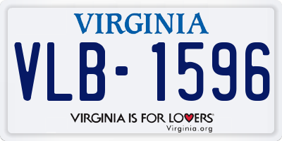 VA license plate VLB1596