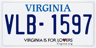 VA license plate VLB1597