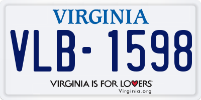 VA license plate VLB1598