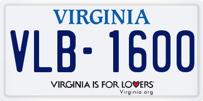 VA license plate VLB1600