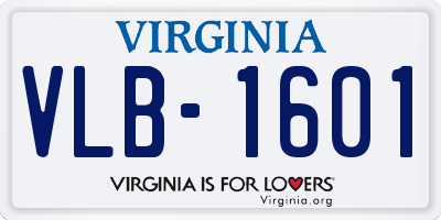 VA license plate VLB1601