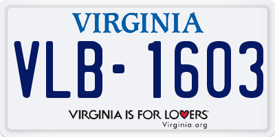 VA license plate VLB1603