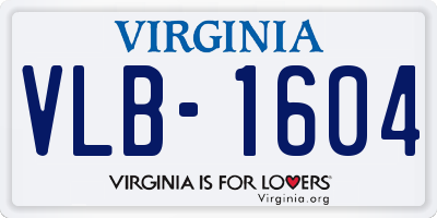 VA license plate VLB1604