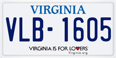 VA license plate VLB1605
